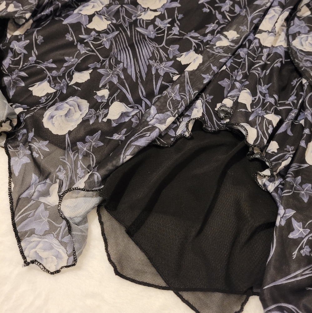 Dolls Kill Widow Floral Mesh Fairy Dress - Picture 2 of 4